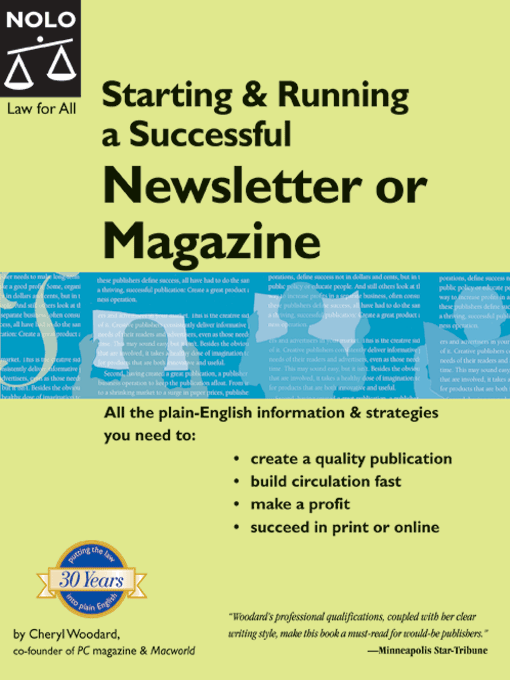 Title details for Starting & Running a Successful Newsletter or Magazine by Cheryl Woodard  - Available